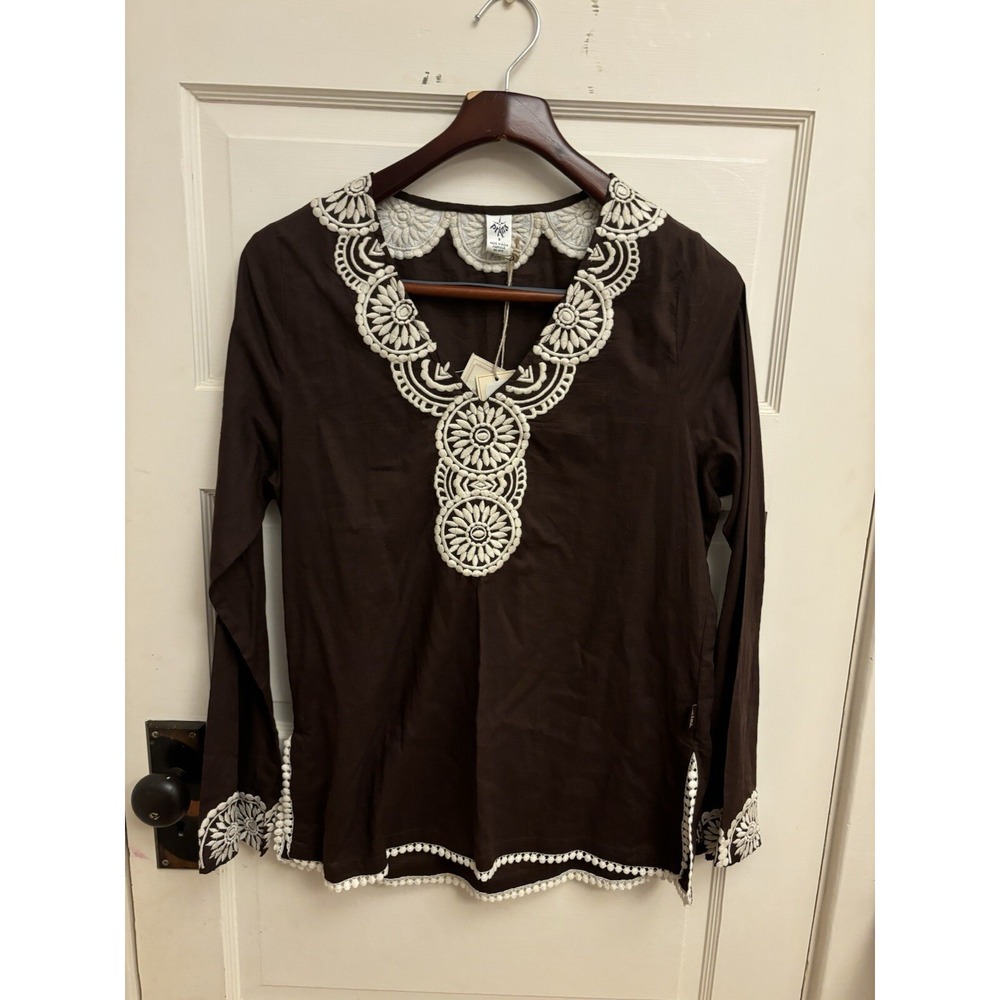 prAna Lily Brown Cotton Tunic Size‎ S NWT $55